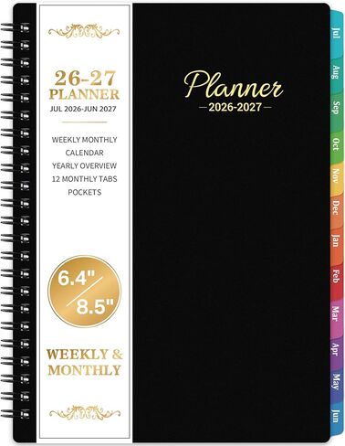 2024-2025 Academic Planner – Weekly ＆ Monthly Planner 2024-2025, Jul. 2024 – Jun. 2025, Calendar Planner, 6.4" x 8.5" with Flexible Cover, Tabs, Strong Twin-Wire Binding, Inner Pocket, 21 Notes Pages in Kuwait