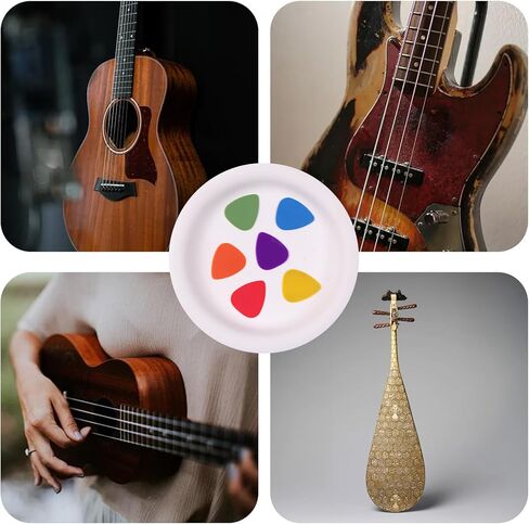 12 قطعة من ريشات الجيتار، 0.5/0.6/0.7/0.8/1.0/1.2 مم تتضمن سماكة رفيعة ومتوسطة ثقيلة، مجموعة متنوعة من ريشات السيلولويد الملونة للجيتار الصوتي، والجيتار الكهربائي، والباس in Kuwait