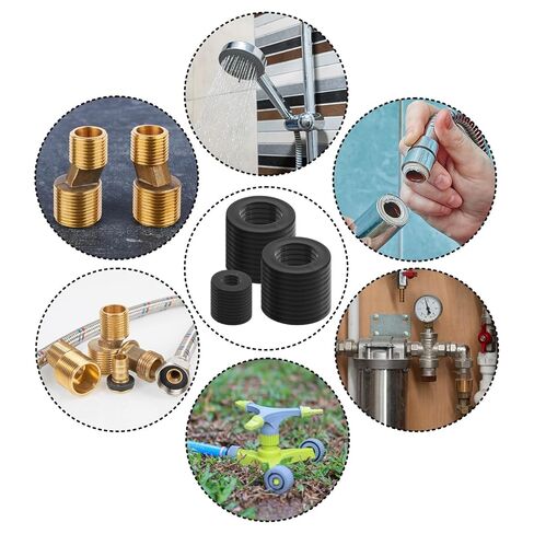 مجموعة متنوعة من 100 قطعة من غسالات النايلون المسطحة، 7 مقاسات من غسالات النايلون شديدة التحمل، وسادات ممتصة للاهتزاز، غسالة سوداء لإصلاح رأس الدش والحديقة وغسالة السباكة (20/16/12/9/8/6/5 مم) in Kuwait