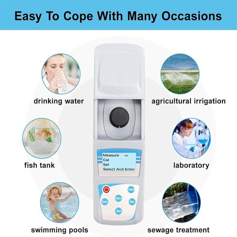 0-200 NTU High Precision Turbidimeter, Handheld Digital Turbidity Meter, Water Quality Tester, 90° Scattered Light, Accuracy 0.1, with Carrying Case, Microcomputer Intelligent, for Swimming Pool, Lab in Saudi Arabia