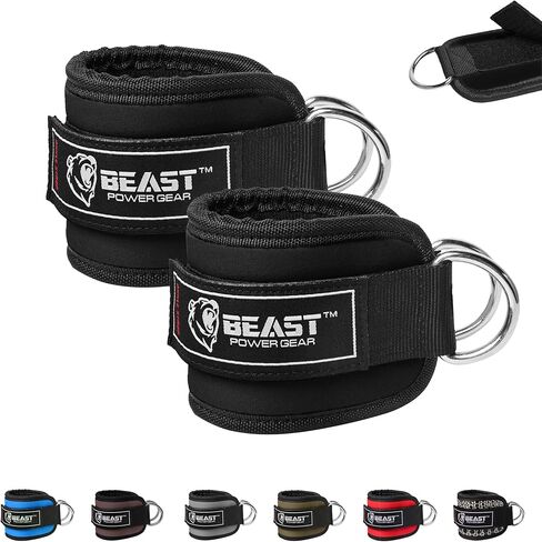 Beastpowergear Padded Ankle Strap Single & Pair for Cable Machine, Kickbacks, Glutes, Abs and Hip Workouts, Leg Extensions Adjustable strap for Men Women in Saudi Arabia