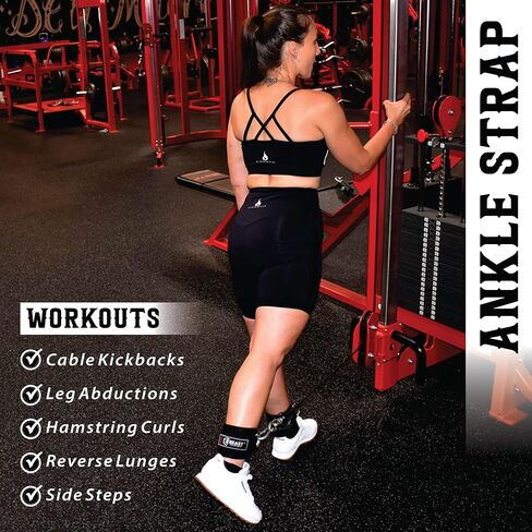 Beastpowergear Padded Ankle Strap Single & Pair for Cable Machine, Kickbacks, Glutes, Abs and Hip Workouts, Leg Extensions Adjustable strap for Men Women in Saudi Arabia