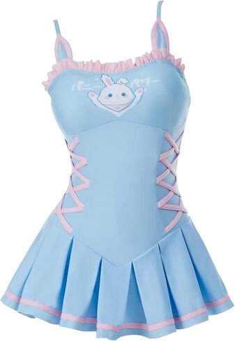 haikyuu Women Bunny One Piece Swimsuit Kawaii Cute Bathing Suit Ruffle Tummy Control Halter in Saudi Arabia