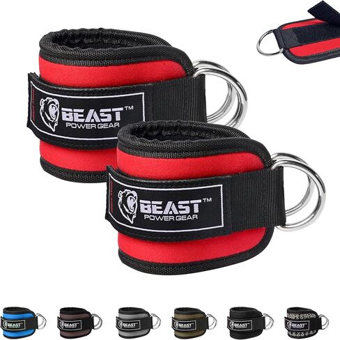 Beastpowergear Padded Ankle Strap Single & Pair for Cable Machine, Kickbacks, Glutes, Abs and Hip Workouts, Leg Extensions Adjustable strap for Men Women in Kuwait