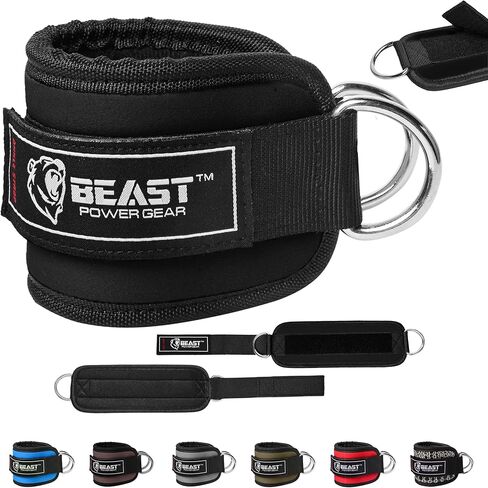 Beastpowergear Padded Ankle Strap Single & Pair for Cable Machine, Kickbacks, Glutes, Abs and Hip Workouts, Leg Extensions Adjustable strap for Men Women in Saudi Arabia