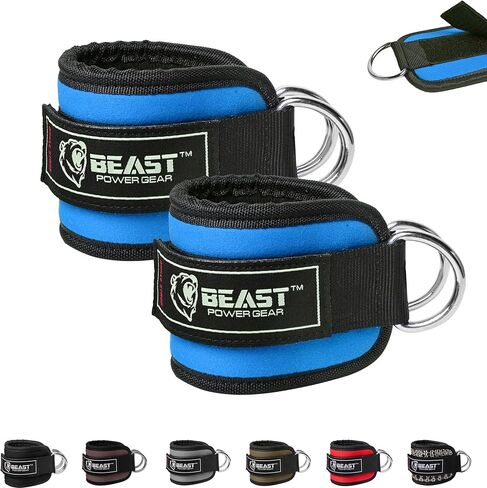 Beastpowergear Padded Ankle Strap Single & Pair for Cable Machine, Kickbacks, Glutes, Abs and Hip Workouts, Leg Extensions Adjustable strap for Men Women in Saudi Arabia