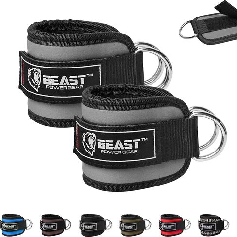 Beastpowergear Padded Ankle Strap Single & Pair for Cable Machine, Kickbacks, Glutes, Abs and Hip Workouts, Leg Extensions Adjustable strap for Men Women in Saudi Arabia