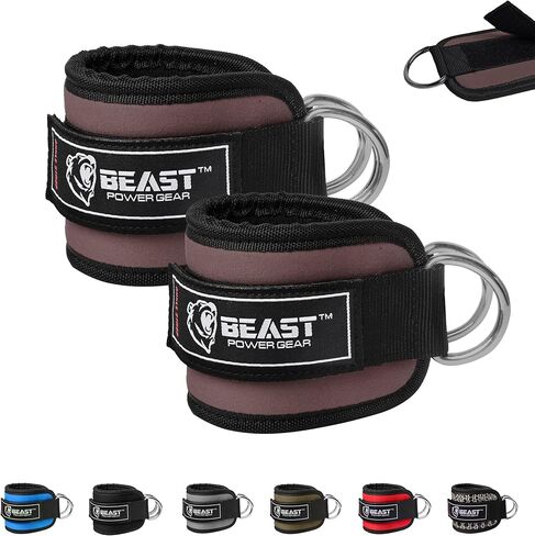 Beastpowergear Padded Ankle Strap Single & Pair for Cable Machine, Kickbacks, Glutes, Abs and Hip Workouts, Leg Extensions Adjustable strap for Men Women in Saudi Arabia