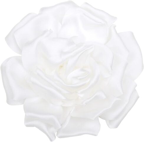 Satin Fabric Rose Flower Brooches Pins for Women Elegant 3D Large Camellia Flowers Floral Lapel Pins for Valentines Day Wedding Bridal Prom Banquet Party Dress Suit Clothes Accessories in Saudi Arabia