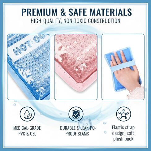 4-Pack Reusable Gel Ice Packs with Soft Plush Cover - Hot & Cold Therapy for Pain Relief, Injuries, Muscle Soreness - Soothing Comfort for Back, Knees, Shoulders (4 Colors) in Kuwait