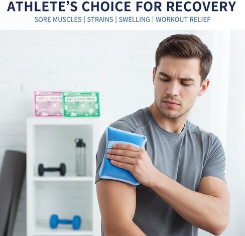 4-Pack Reusable Gel Ice Packs with Soft Plush Cover - Hot & Cold Therapy for Pain Relief, Injuries, Muscle Soreness - Soothing Comfort for Back, Knees, Shoulders (4 Colors) in Kuwait