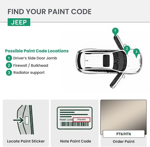 ERA Paints PT6/HT6 - Light Brownstone Pearl for JEEP Exact Match Automotive Touch Up Paint Jar - Essential Kit in Saudi Arabia