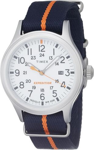 Timex Men's Expedition Sierra Chronograph 42mm Watch - Brown Strap Gray Dial Stainless Steel Case in Saudi Arabia