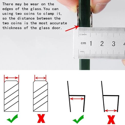 Queenbox 2pcs 19.6in Glass Door Side Seal Strip for 1/4in Glass, F Shape Shower Door Sweep Stop Leaks Create a Water Barrier, Black in Saudi Arabia