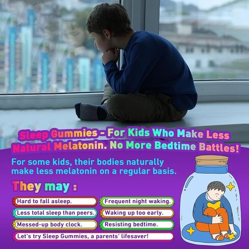 LILICARE Kids Sleep Gummies، علكات الكالسيوم للأطفال + D3، مساعد النوم، علكات أشواغاندا للأطفال، فوسفاتيديل سيرين، إل-ثيانين لتركيز الدماغ، الاسترخاء، مكمل Sweet Dream السحري للأطفال الآباء، عبوتان in Saudi Arabia