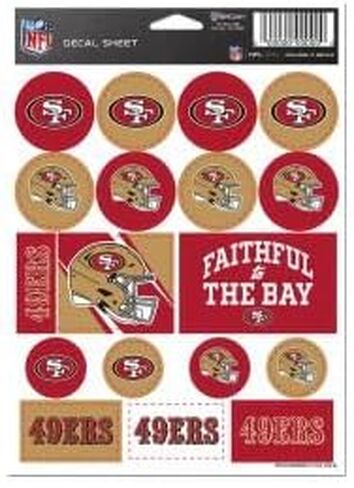 San Francisco 49ers Vinyl Sticker Sheet 5" x 7" in Saudi Arabia