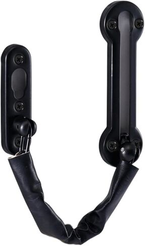 قفل سلسلة من الفولاذ المقاوم للصدأ سلسلة باب مضادة للسرقة قفل مضاد للسرقة قفل الباب مزلاج منزلق مسمار منزلي فندق عنبر باب مضاد للسرقة أسود in Kuwait