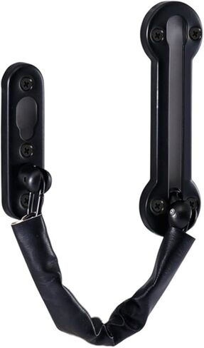 قفل سلسلة من الفولاذ المقاوم للصدأ سلسلة باب مضادة للسرقة قفل مضاد للسرقة قفل الباب مزلاج منزلق مسمار منزلي فندق عنبر باب مضاد للسرقة أسود in Kuwait