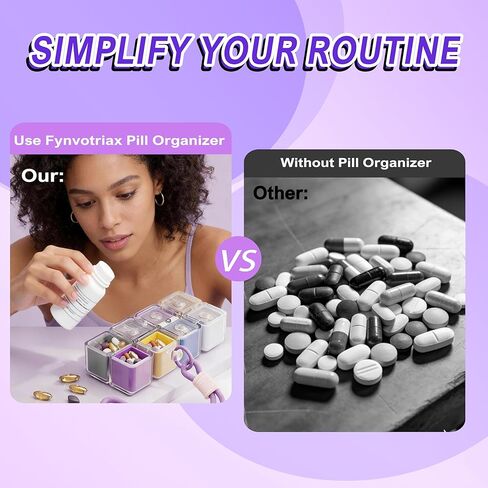 Weekly Pill Organizer - Foldable Travel Pill Organizer Magic Cube - Large Daily Pill Case for Fish Oil, Medicine, Vitamins, Supplements, Sugar in Kuwait