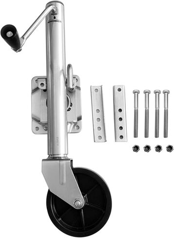 Bolt-On Swivel Tongue Jack - Beach Wheel Trailer Jack, Heavy-Duty Boat Trailer Jack, with 6In Wheel, 1200Lb Capacity,10In Lift, Steel Swivel Trailer Tongue Jac,1200lbs/6in Wheel in Saudi Arabia