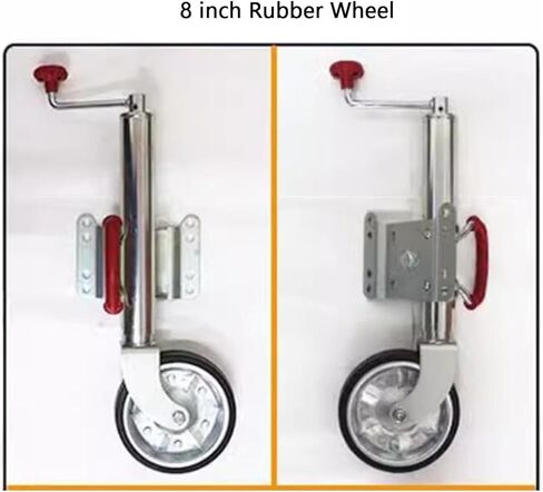 Trailer Jack Wheel - Heavy Duty Marine Swivel Trailer Jack, Support Folding Jockey Wheel, Bolt-On Swivel Tongue Jack, 900Kg Load Capacity, 25Cm Stroke, for Boat,8in Wheel(1500lbs/680kg) in Saudi Arabia