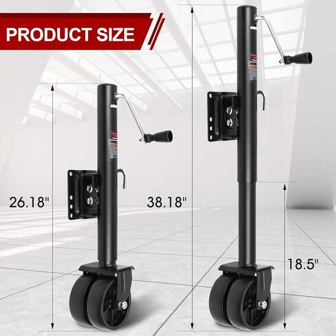 Swivel Boat Trailer Jack, Trailer Jack Wheel 2000Lbs with 6-Inch Double Wheels 12" Vertical Travel with Bolt-On Mounting Hardware in Saudi Arabia