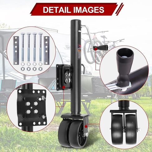 Swivel Boat Trailer Jack, Trailer Jack Wheel 2000Lbs with 6-Inch Double Wheels 12" Vertical Travel with Bolt-On Mounting Hardware in Saudi Arabia