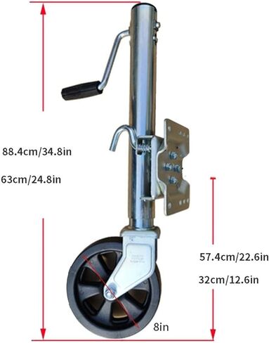 Heavy-Duty Bolt-On Swivel Jack - Boat Trailer Jack with Wheel, 8In Swivel Trailer Wheels, Foldable and Extendable Swivel Stand, 680 Kg, Boat Trailer Jack, Lift in Saudi Arabia