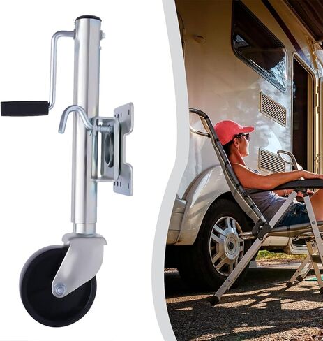 Lift Swivel Trailer Jack - Bolt-On Swivel Tongue Jack, Steel Swivel Trailer Jockey Wheel, Heavy Duty Boat Trailer Jockey Wheel with 15Cm Wheel, 540Kg Capacity, in Saudi Arabia