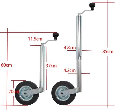 Trailer Jack Wheel - Boat Trailer Jack with Wheel, Lift Bolt-On Swivel Tang Jack, 150Kg Heavy Duty Jockey Wheel, with 20Cm Wheel, 25Cm Vertical Stroke, for Yac in Saudi Arabia