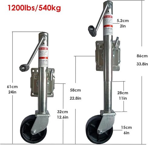 Lift Swivel Trailer Jack - Trailer Wheel Jockey Wheel, Boat Trailer Jack with Wheel, 1200 Lb Steel Jockey Wheel, Heavy Duty Automatic Support Leg Support, for in Saudi Arabia
