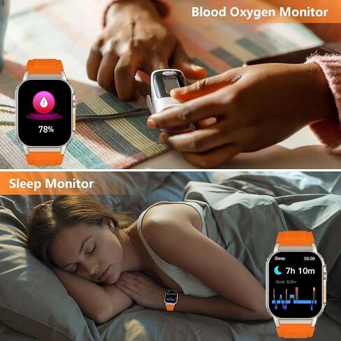 ساعة ذكية للرجال (الرد/إجراء المكالمات)، ساعة ذكية للياقة البدنية مقاس 2.13 بوصة لأجهزة Android وiPhone، مقاومة للماء IP68/100+ أوضاع رياضية/مراقبة معدل ضربات القلب والنوم/عداد الخطى/ساعات للرجال (أسود) in Kuwait