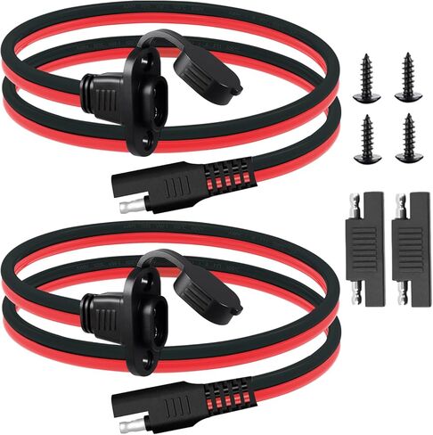 14AWG SAE إلى SAE تمديد كابل SAE كابل الطاقة للسيارات 6.5ft/2 متر قطع الاتصال السريع سلك تسخير موصل SAE مع غطاء غبار in Kuwait