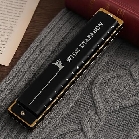 Professional Double-Row Harmonica 28-Hole Tremolo - Polished Metal Finish with Brass Reeds and Storage Case for Musicians and Students in Saudi Arabia