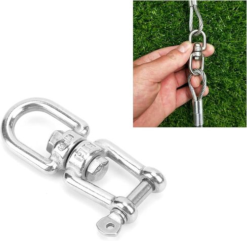 10Pcs Swivels Hook Shackle, Stainless Steel Swivels Hook, Double End Swivels Hook for Connecting Wire Ropes, Chains, and Similar Components in Saudi Arabia