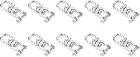 10Pcs Swivels Hook Shackle, Stainless Steel Swivels Hook, Double End Swivels Hook for Connecting Wire Ropes, Chains, and Similar Components in Saudi Arabia