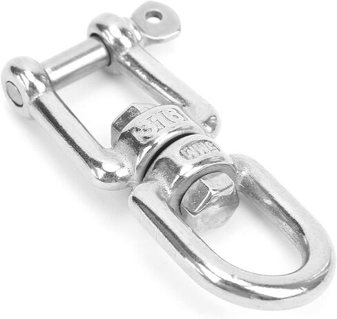 10Pcs Swivels Hook Shackle, Stainless Steel Swivels Hook, Double End Swivels Hook for Connecting Wire Ropes, Chains, and Similar Components in Saudi Arabia