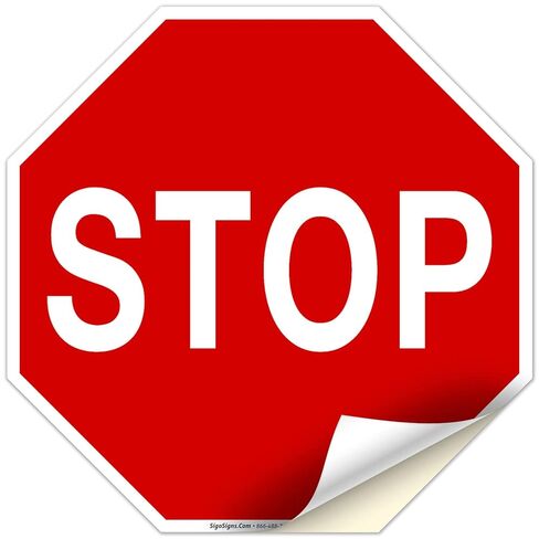 Stop Sign, Street Stop Sign, 12x12 Inches, 55 mil thick HDPS (high density polystyrene), Made in USA by Sigo Signs in Saudi Arabia