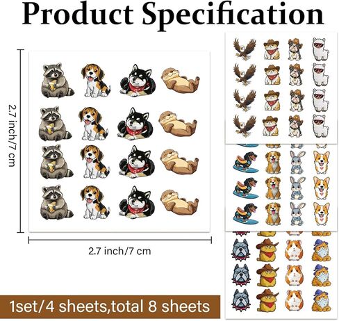 PLIGREAT Cartoon Animal Golf Ball Markers 128 Pcs Golf Ball Marking Stickers for Identify Golfs Balls 8 Sheets Golfing Balls Customise Markers Golfer Gift Golfing Accessories in Saudi Arabia