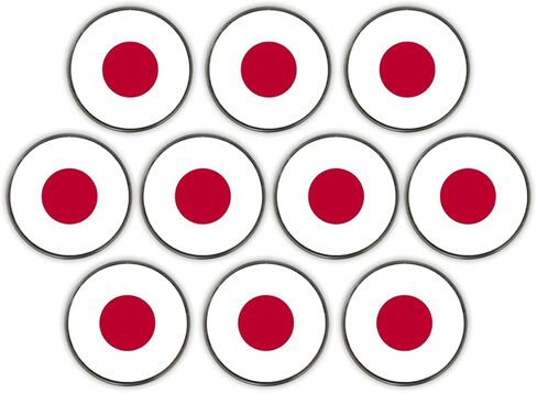 DA VINCI 1 Inch Flag of Countries Metal Golf Ball Markers - Pack of 10 (Japan) in Saudi Arabia