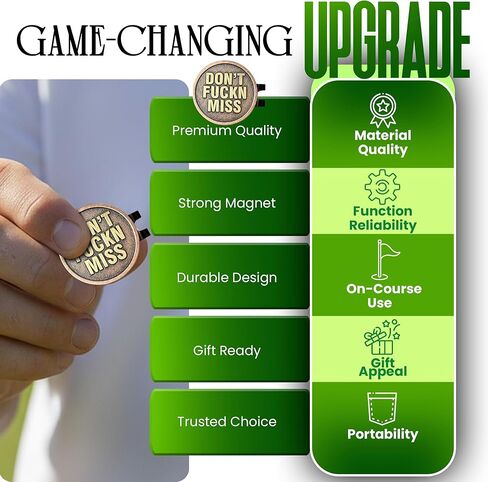 K9King Round Funny Golf Ball Marker for Men Adult Humor Novelty Golf Ball Markers with Funny Words Unique Golf Gag Gifts for Men or Women Golfers in Kuwait