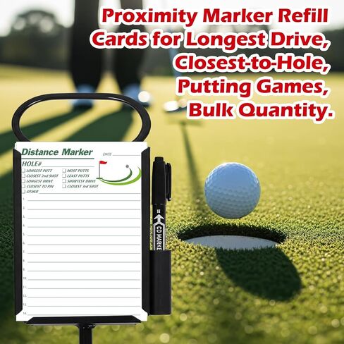 Affrolling 250 Pack Golf Closest to Pin Markers Sheets Proximity Markers Contest Cards for Golf Tournaments 8.27" x 4.72" for Accurate Green Distance Measure & Tournament, 14 Player Spaces in Saudi Arabia