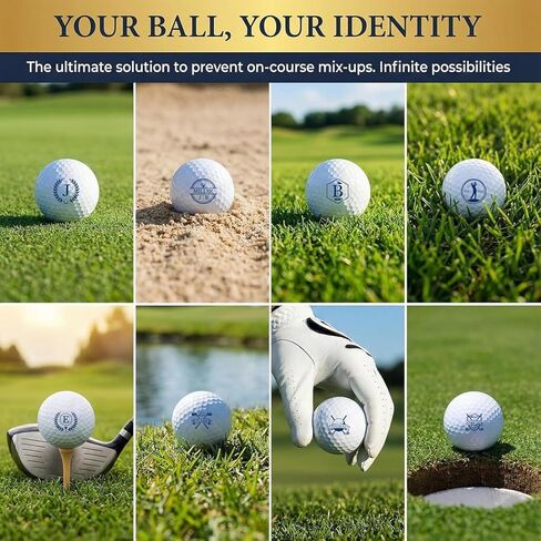 Personalized Golf Ball Stamp 17mm Larger Custom Logo Marker Waterproof Golf Ball Stamper Tool with Leak-Proof Ink Bottle and Manual Gift to Men Golfers Dad Husband in Saudi Arabia