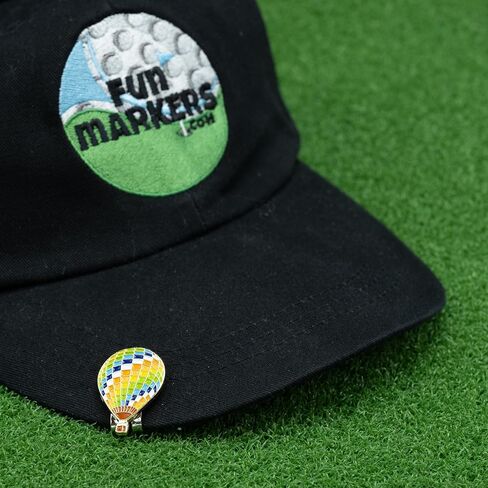 Hot Air Balloon Golf Ball Marker Fits On Hat Clip - 1" Wide Stylish Alignment Ball Marker Golf Tool - Funny Golf Ball Markers for Men – Precision Ball Markers Golf for Putting Green in Saudi Arabia