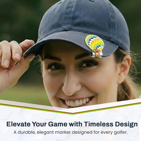 Hot Air Balloon Golf Ball Marker Fits On Hat Clip - 1" Wide Stylish Alignment Ball Marker Golf Tool - Funny Golf Ball Markers for Men – Precision Ball Markers Golf for Putting Green in Saudi Arabia