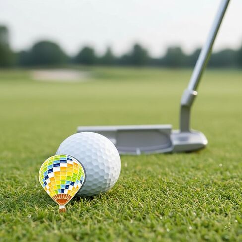 Hot Air Balloon Golf Ball Marker Fits On Hat Clip - 1" Wide Stylish Alignment Ball Marker Golf Tool - Funny Golf Ball Markers for Men – Precision Ball Markers Golf for Putting Green in Saudi Arabia