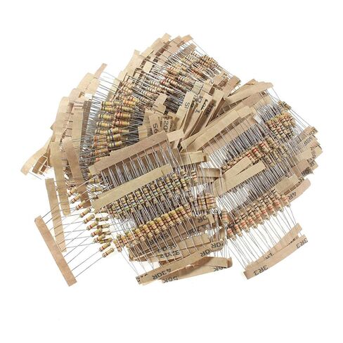 مجموعة مكونة من 1000 قطعة مكونة من 100 مقاومة قيمة، 1 أوم - 10 متر أوم 1/2 وات 5% مجموعة متنوعة من مقاومات فيلم الكربون، مجموعة متنوعة من مقاومات أوم لمشاريع الإلكترونيات التي تصنعها بنفسك in Kuwait