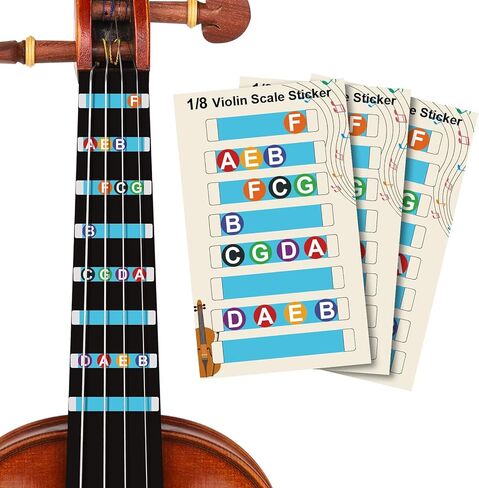3 Pcs Individual Violin Fingerboard Stickers (1/8, 1/4, 1/2, 3/4, 4/4) | Transparent PVC Violin Note Position Markers | Customizable Fingering Guide for Violin Beginners & Players (4/4) in Kuwait
