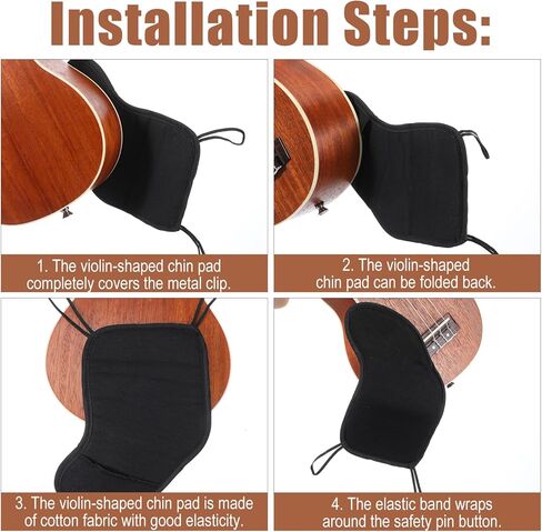 Violin Shoulder Rest with Soft Foam Pad for 4/4-4/3 Violins, Comfortable Violin Chin Rest and Accessories, Black in Saudi Arabia