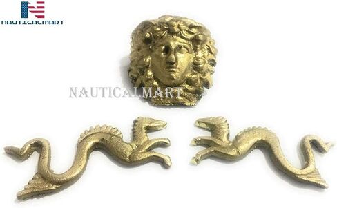 غطاء رأس ثعبان ميدوسا من نوتيكال مارت مع زي الأساطير اليونانية التنين إكسسوار درع العضلات من النحاس in Kuwait